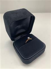 Tiffany & Co. Lady's Diamond Solitaire Ring .25 CT. 18K 2 Tone Gold 1.5dwt